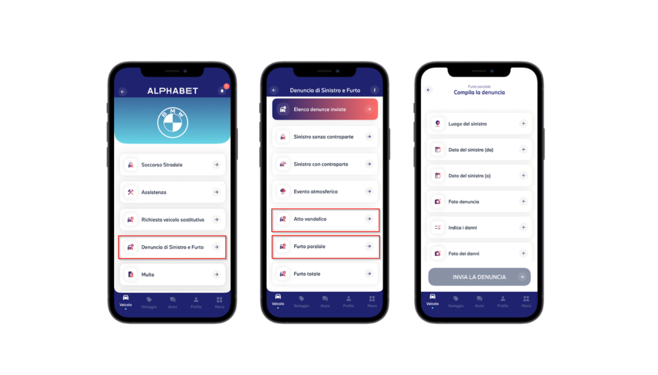 Denuncia atti vandalici tramite App Alphabet