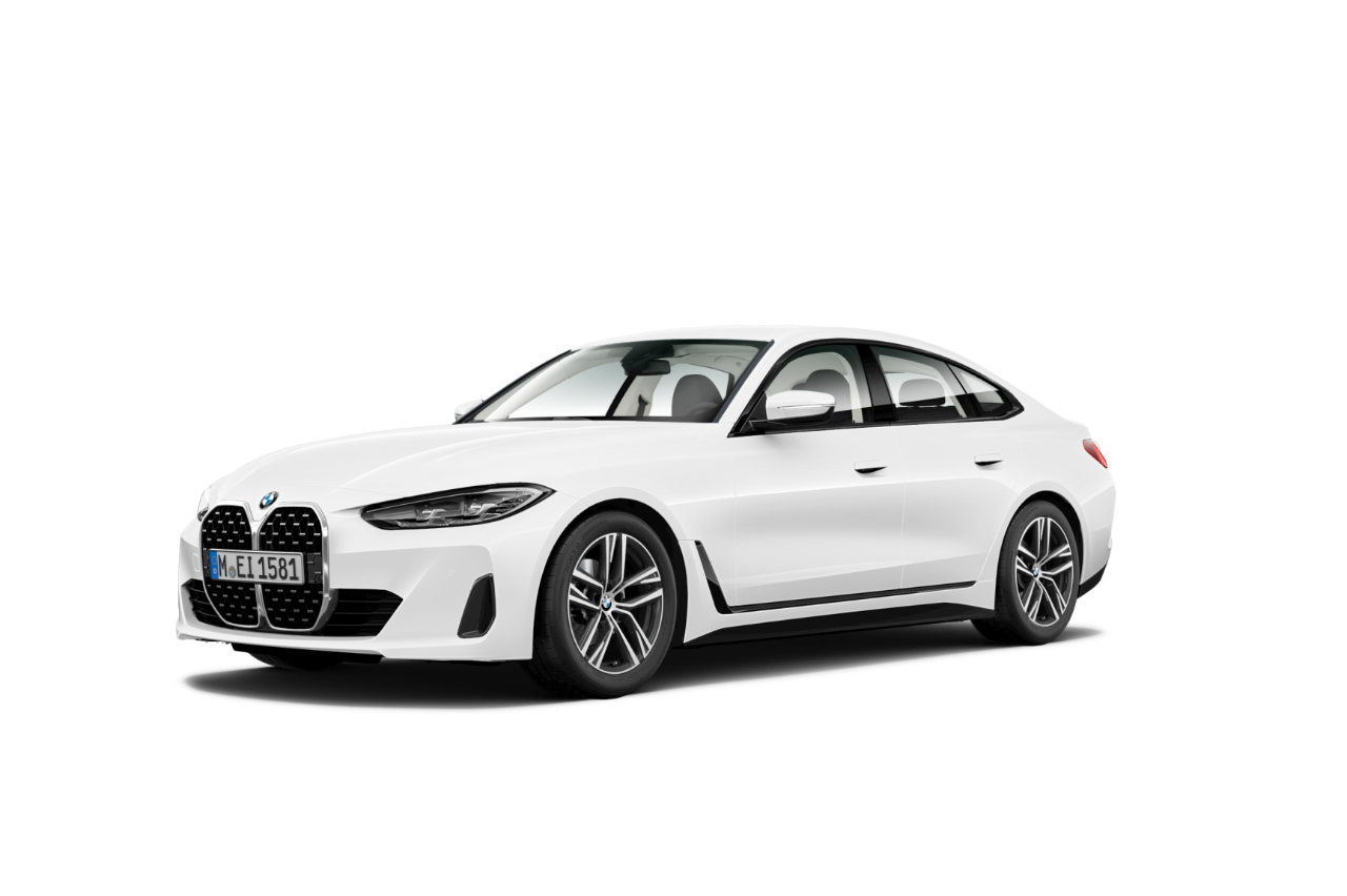 Fahrzeugbild eines BMW I4 in der Farbe Alpinweiss