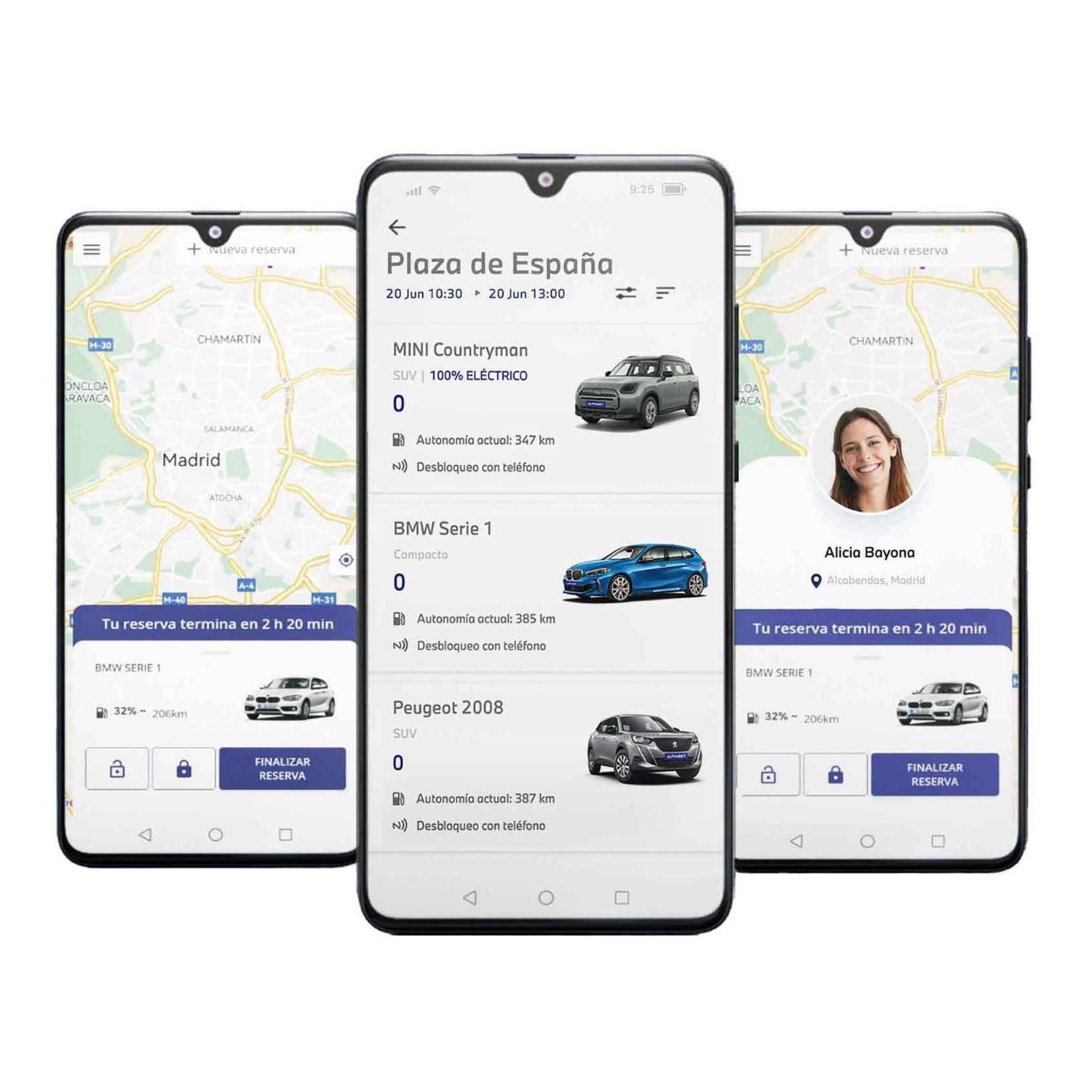 App alphabet share en movil mostrando ubicación