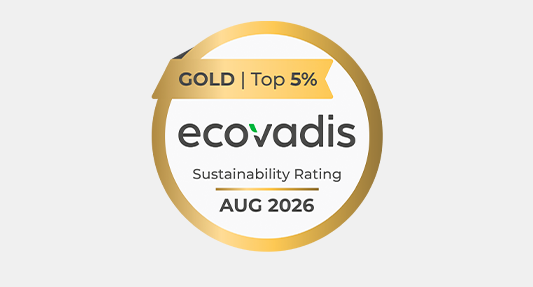 Sello EcoVadis Gold, Top 5 %, Sustainability Rating, agosto 2026