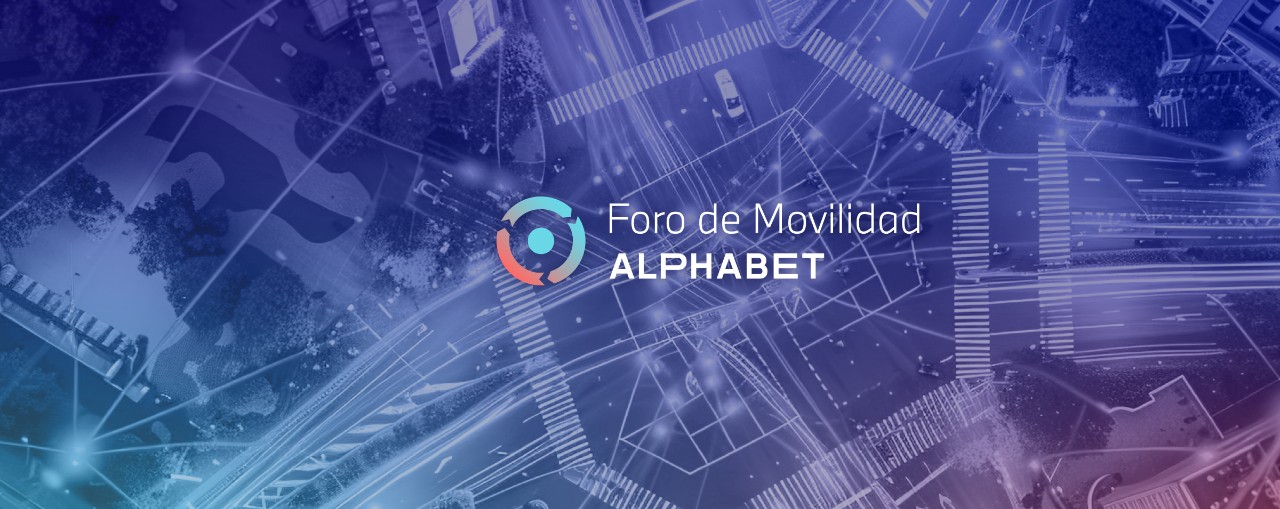foro de movilidad alphabet con fondo azul desde arriba 