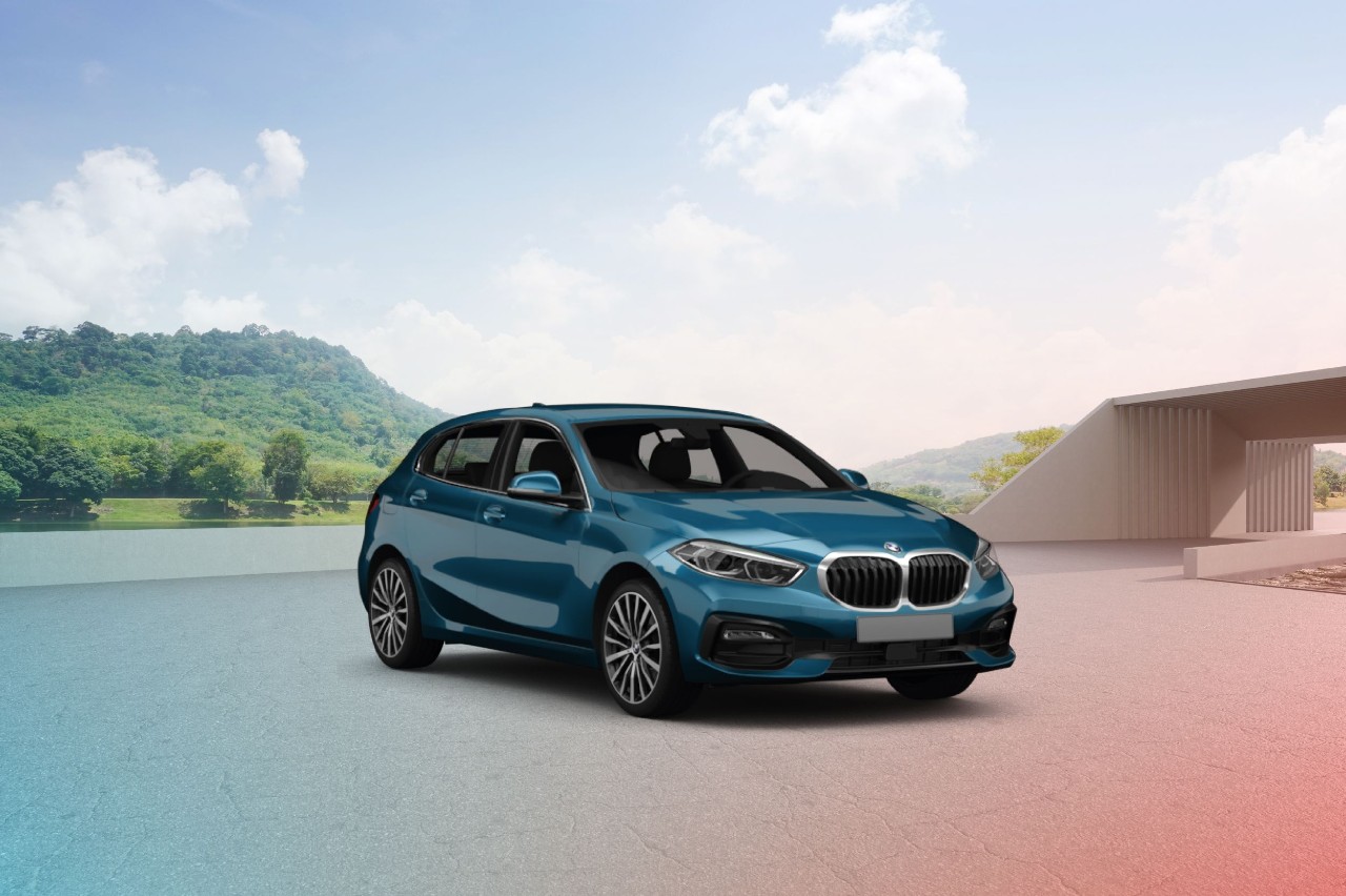 Blauwe BMW 1 Serie