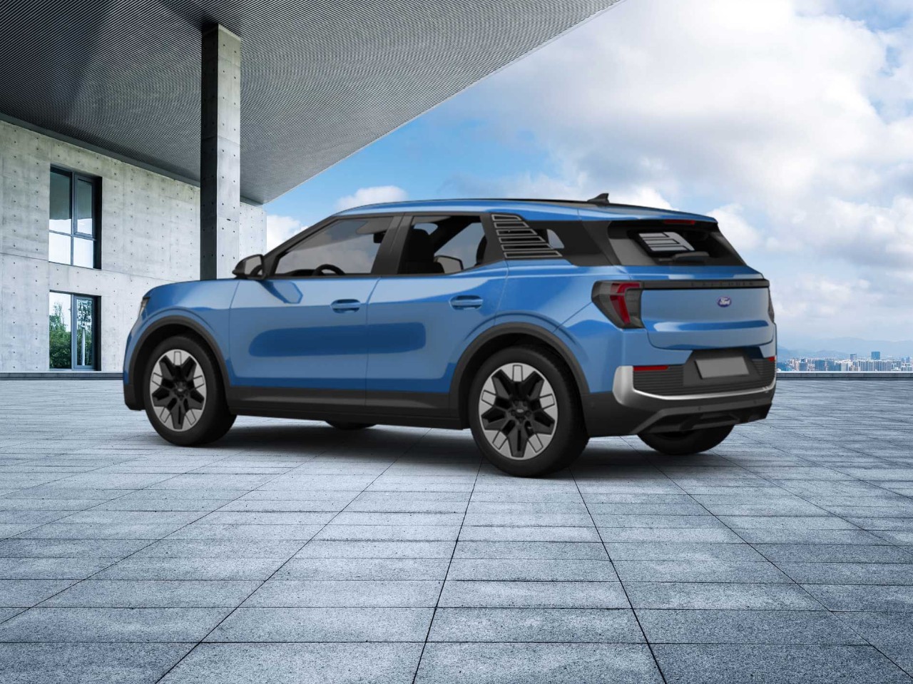 Blauwe Ford Explorer