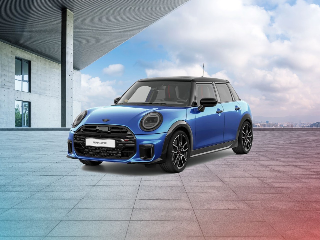Blauwe MINI Cooper 5-deurs