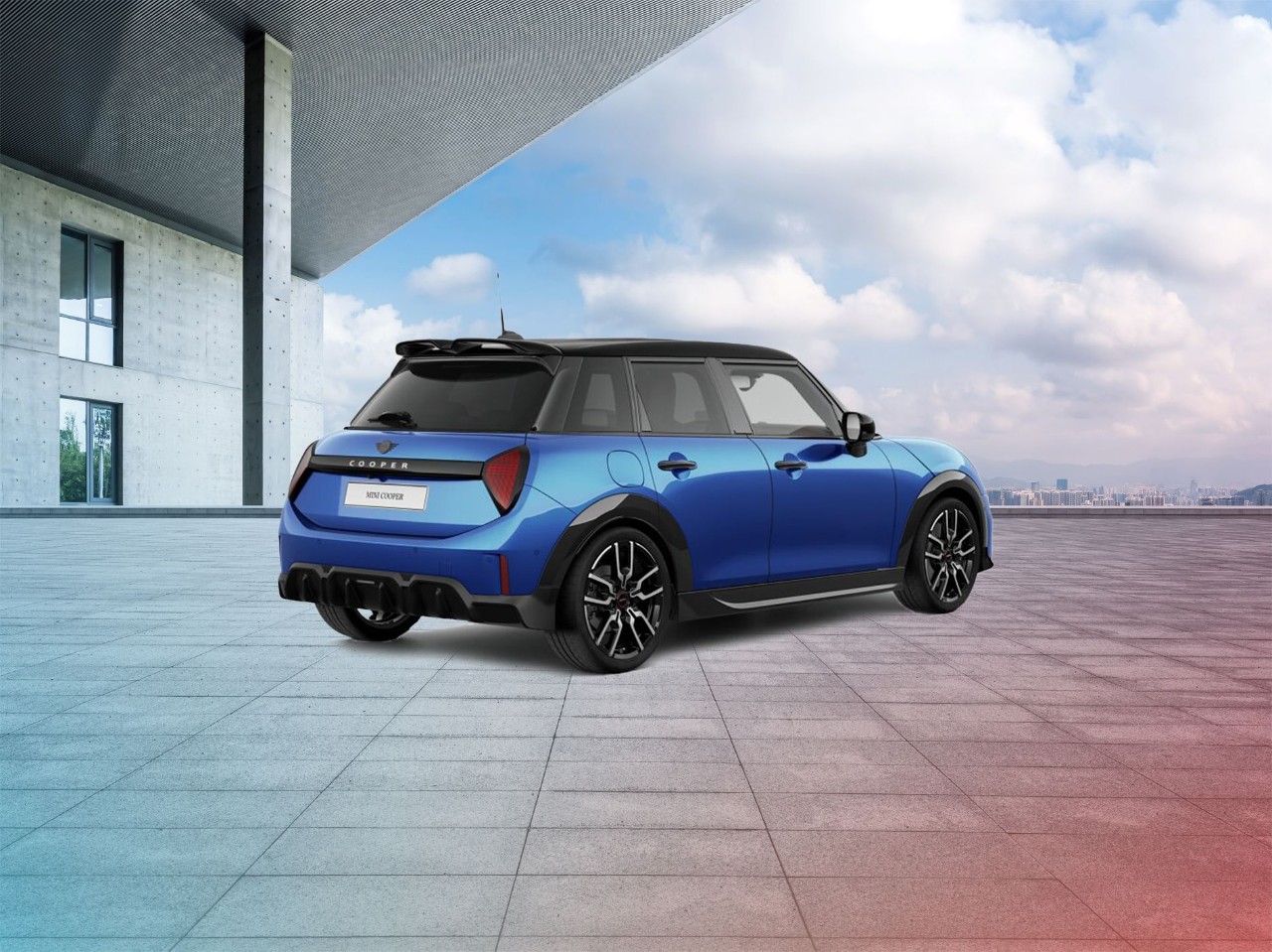 Blauwe MINI Cooper 5-deurs