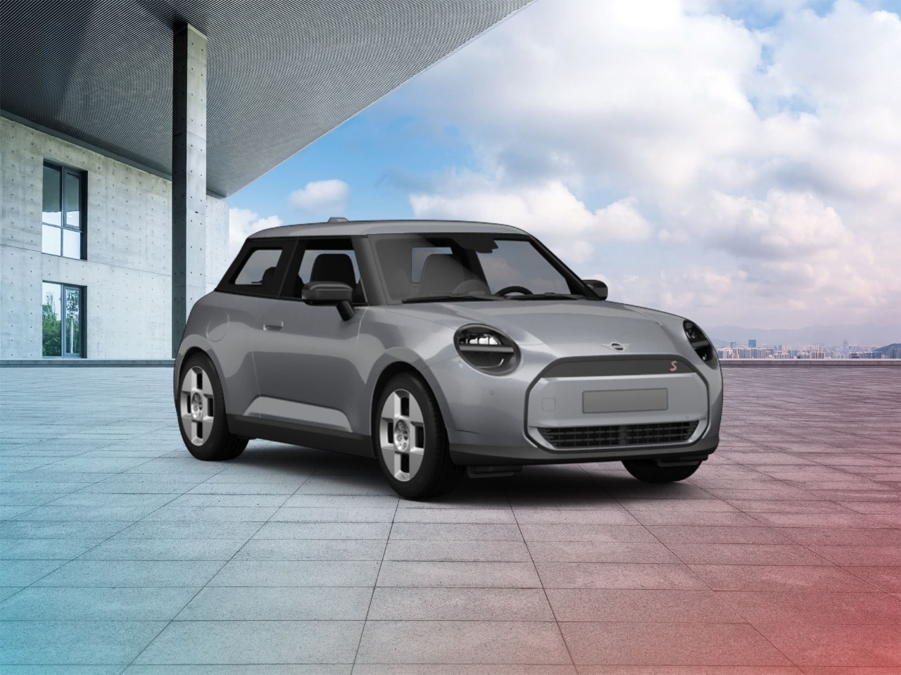 Grijze MINI Cooper