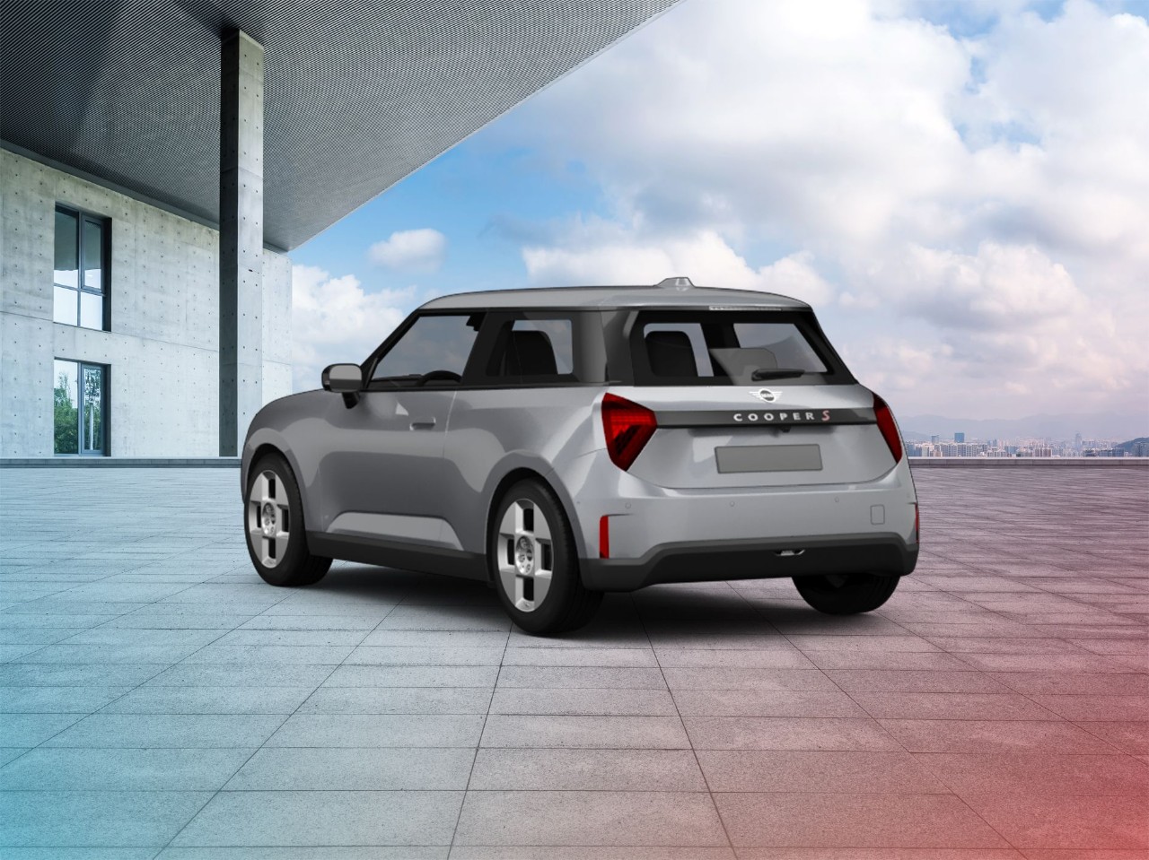 Grijze MINI Cooper