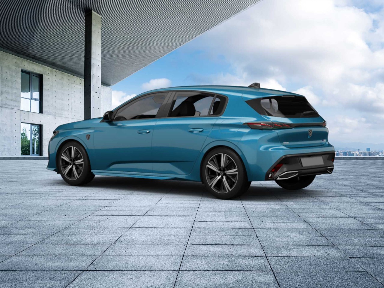 Blauwe Peugeot 308