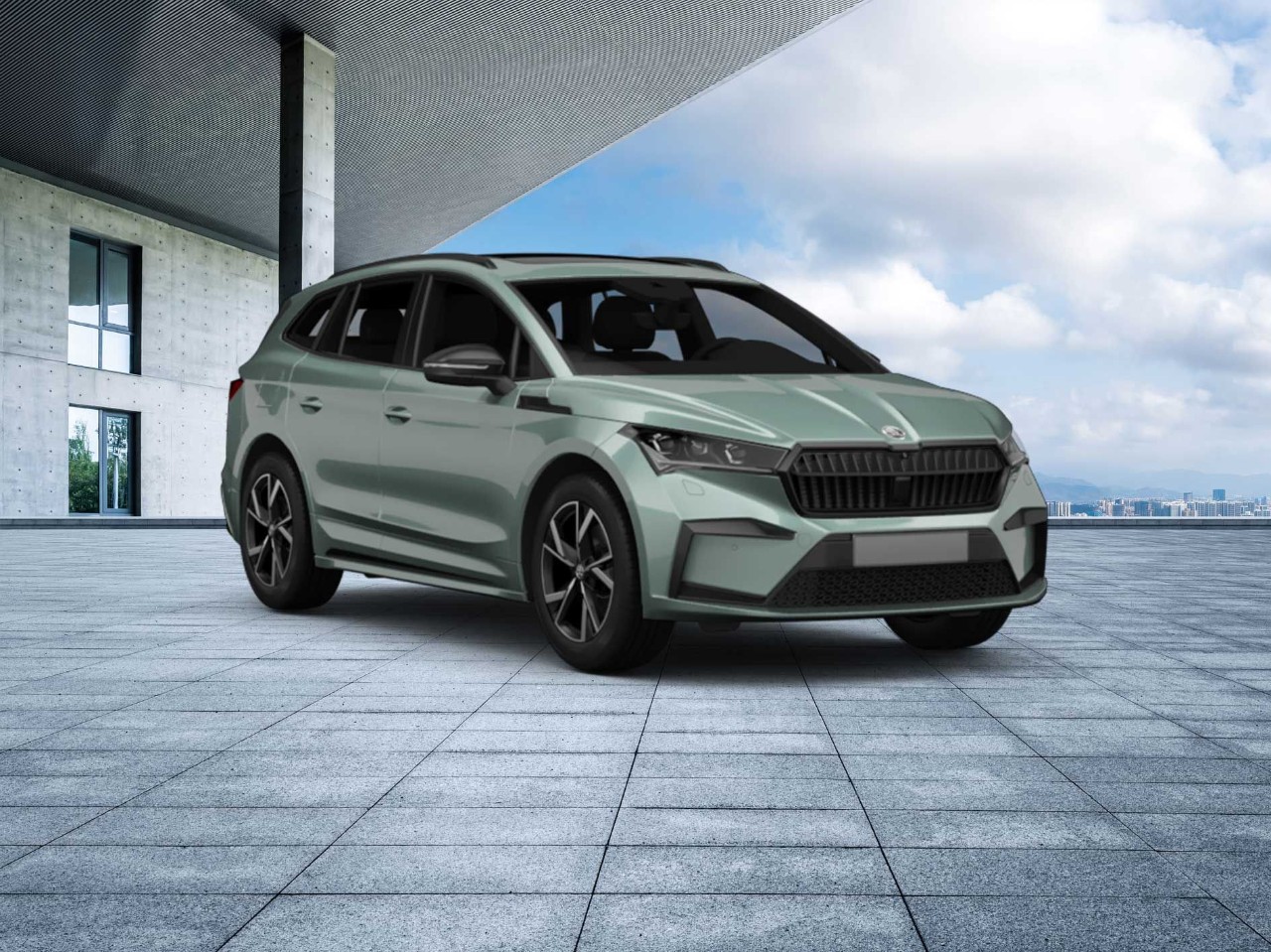 Een Groene Skoda Enyaq