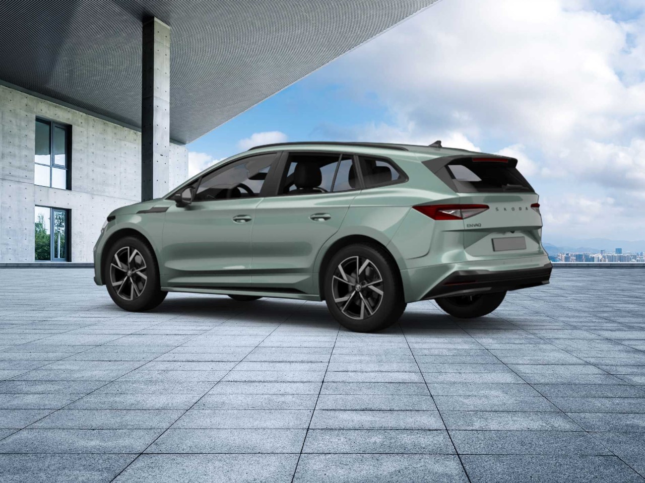 Een Groene Skoda Enyaq