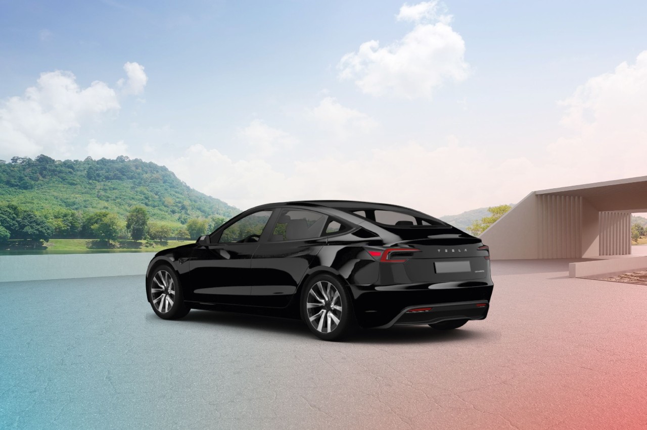 Zwarte Tesla Model 3