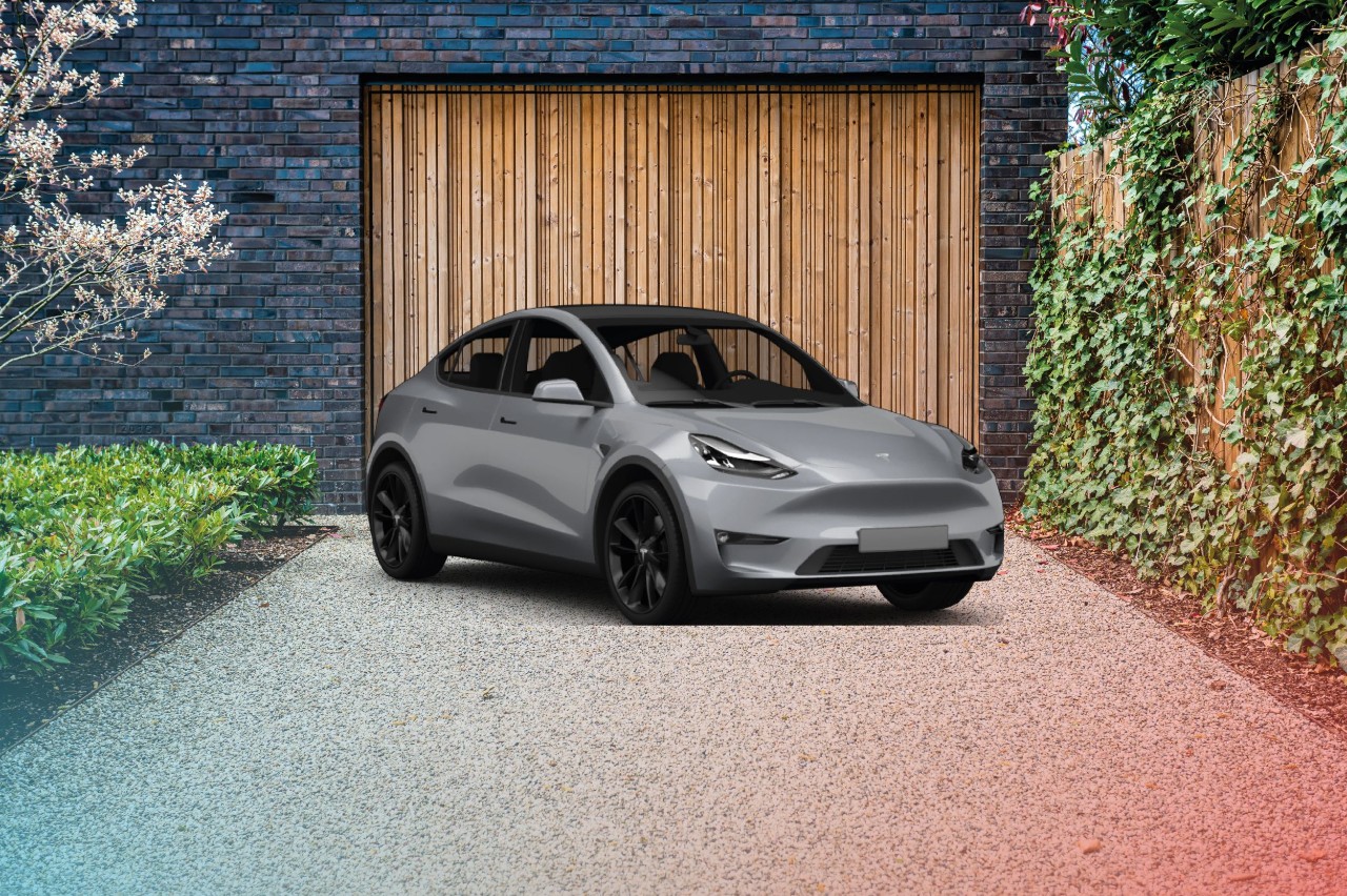 Grijze Tesla Model Y