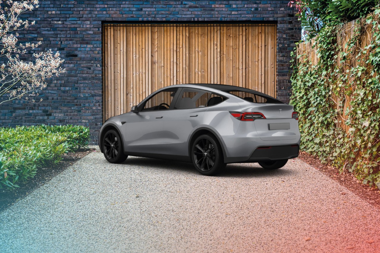 Grijze Tesla Model Y
